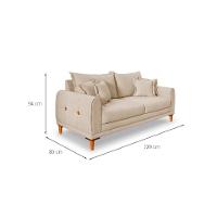 Sofá 3 Lugares Lisboa Bouclé Bege 220 cm - 3