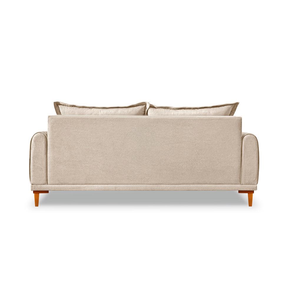 Sofá 3 Lugares Lisboa Bouclé Bege 200 cm - 4