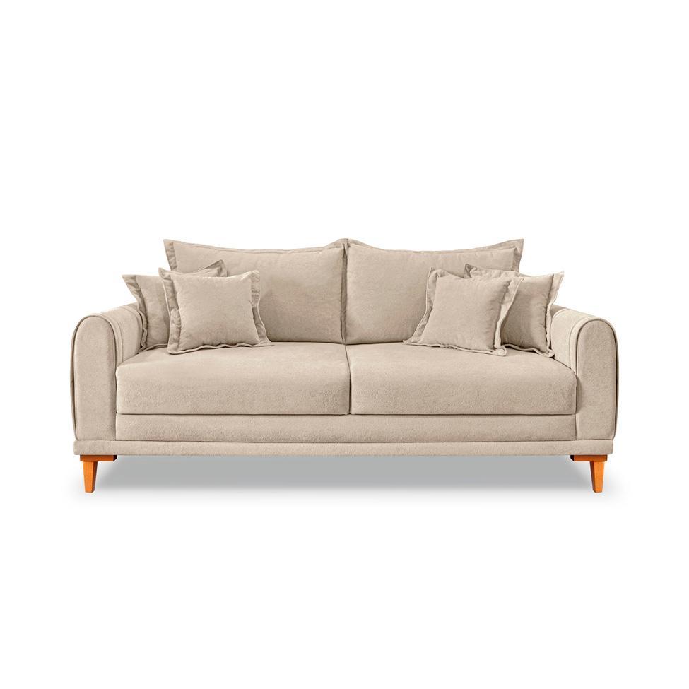 Sofá 3 Lugares Lisboa Bouclé Bege 200 cm - 6