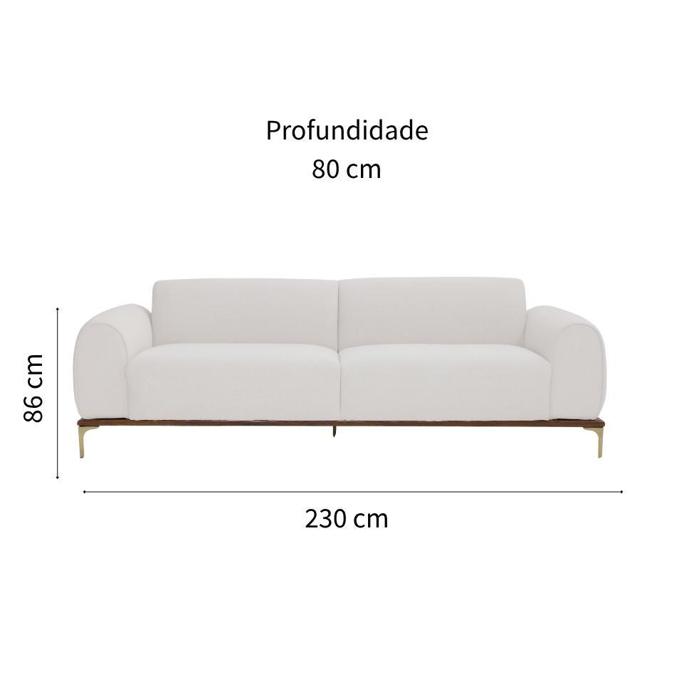 Sofá 3 Lugares Kiev Linho Pérola - 2