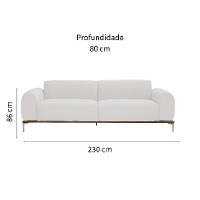 Sofá 3 Lugares Kiev Linho Pérola - 2