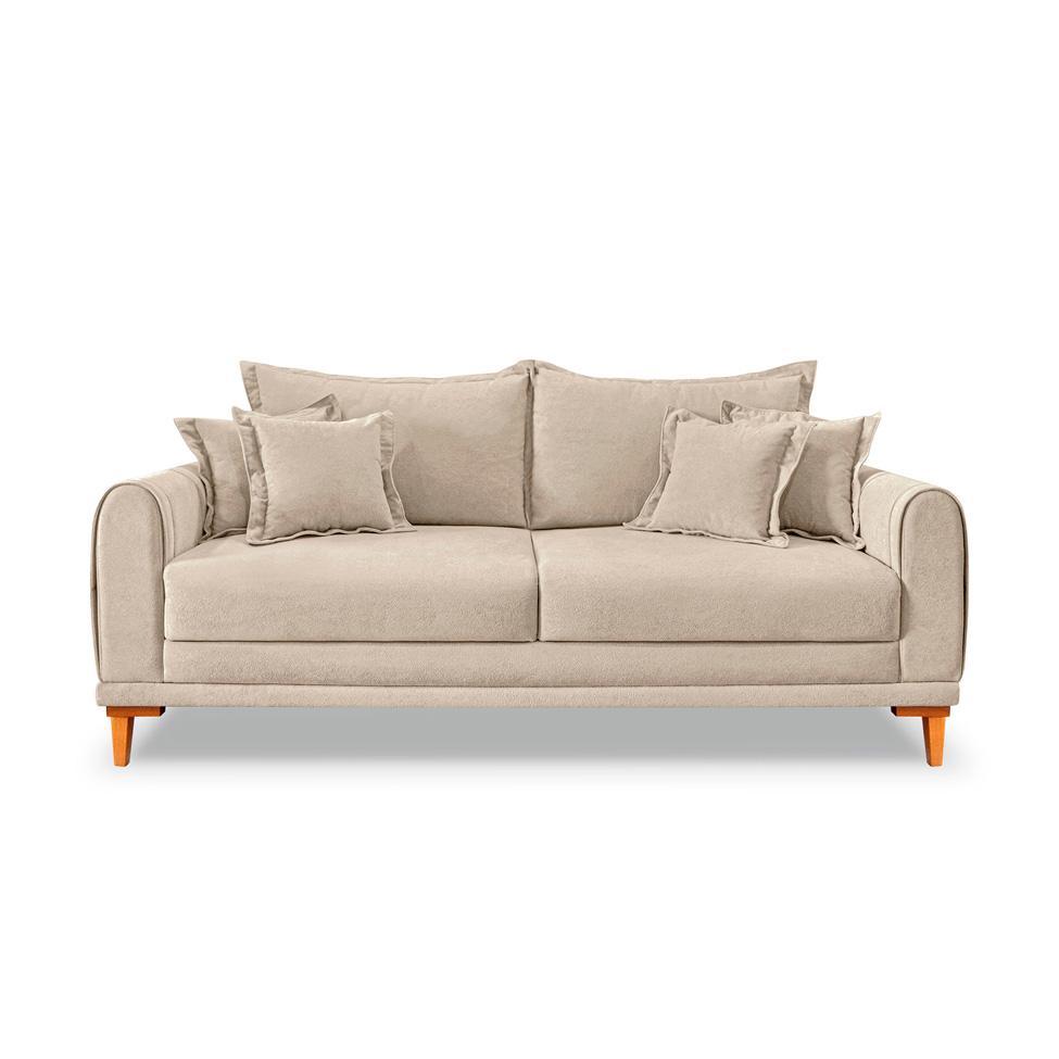 Sofá 3 Lugares Lisboa Bouclé Bege 180 cm - 6