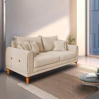 Sofá 3 Lugares Lisboa Bouclé Bege 180 cm - 2