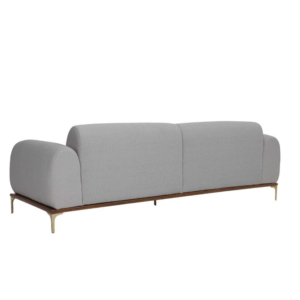 Sofá 3 Lugares Kiev Linho Cinza Claro - 3