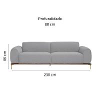 Sofá 3 Lugares Kiev Linho Cinza Claro - 2