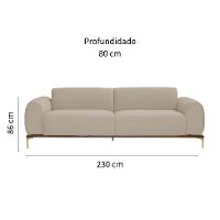 Sofá 3 Lugares Kiev Linho Marfim - 2