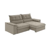 Sofá 4 Lugares Retrátil e Reclinável Venetto Veludo Slim Castor 250 cm - 1