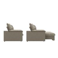 Sofá 4 Lugares Retrátil e Reclinável Venetto Veludo Slim Castor 250 cm - 5