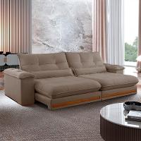 Sofá 4 Lugares Retrátil e Reclinável Qatar Veludo Marrom 280 cm - 2