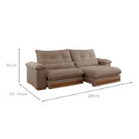 Sofá 4 Lugares Retrátil e Reclinável Qatar Veludo Marrom 280 cm - 3