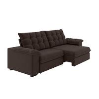 Sofá 4 Lugares Retrátil e Reclinável Palermo Veludo Marrom 250 cm - 1