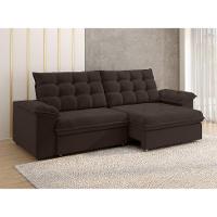 Sofá 4 Lugares Retrátil e Reclinável Palermo Veludo Marrom 250 cm - 2