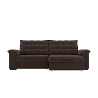 Sofá 4 Lugares Retrátil e Reclinável Palermo Veludo Marrom 250 cm