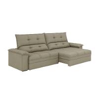 Sofá 4 Lugares Retrátil e Reclinável Everest Veludo Slim Castor 260 cm - 1
