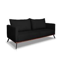 Sofá 3 Lugares Zeus Veludo Preto 220 cm - 1