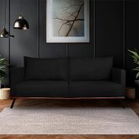 Sofá 3 Lugares Zeus Veludo Preto 220 cm - 2