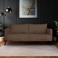 Sofá 3 Lugares Zeus Veludo Marrom 180 cm - 2