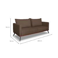 Sofá 3 Lugares Zeus Veludo Marrom 180 cm - 3