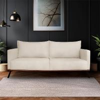 Sofá 3 Lugares Zeus Veludo Bege 200 cm - 2