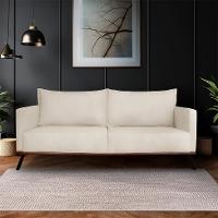 Sofá 3 Lugares Zeus Veludo Bege 220 cm - 2