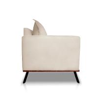 Sofá 3 Lugares Zeus Veludo Bege 220 cm - 7