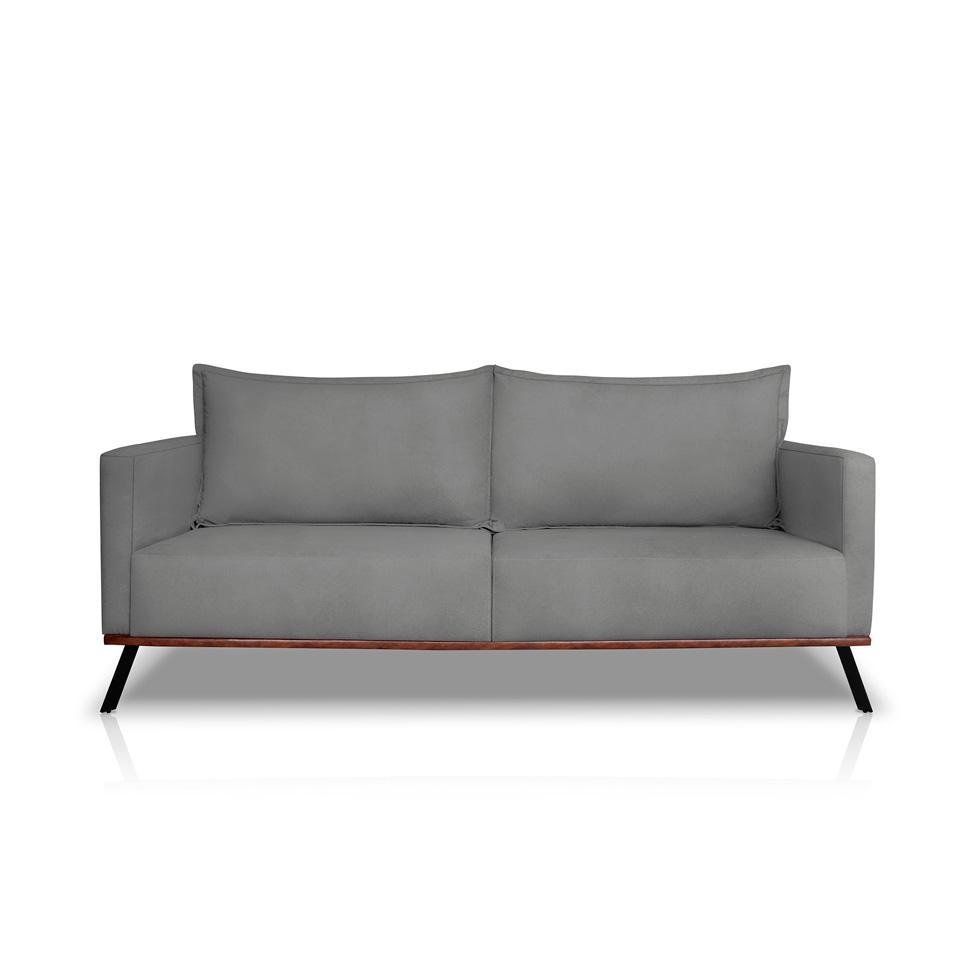 Sofá 3 Lugares Zeus Veludo Cinza Chumbo 180 cm - 6
