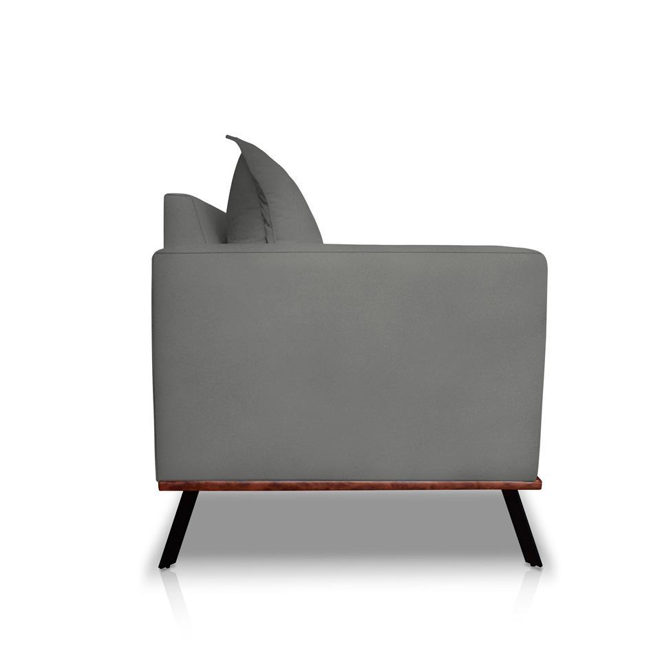 Sofá 3 Lugares Zeus Veludo Cinza Chumbo 180 cm - 7