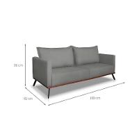 Sofá 3 Lugares Zeus Veludo Cinza Chumbo 180 cm - 3