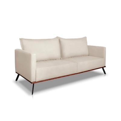 Sofá 3 Lugares Zeus Veludo Bege 180 cm