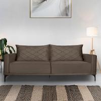 Sofá 3 Lugares Eros Veludo Marrom 180 cm - 2