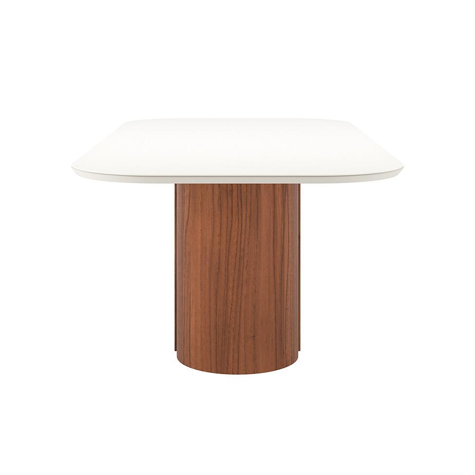 Mesa de Jantar Retangular com Tampo de Vidro Off White Kalina Canela 219 cm - 4