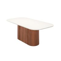 Mesa de Jantar Retangular com Tampo de Vidro Off White Kalina Canela 219 cm - 1