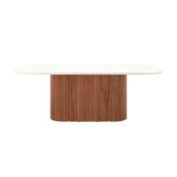 Mesa de Jantar Retangular com Tampo de Vidro Off White Kalina Canela 219 cm - 2