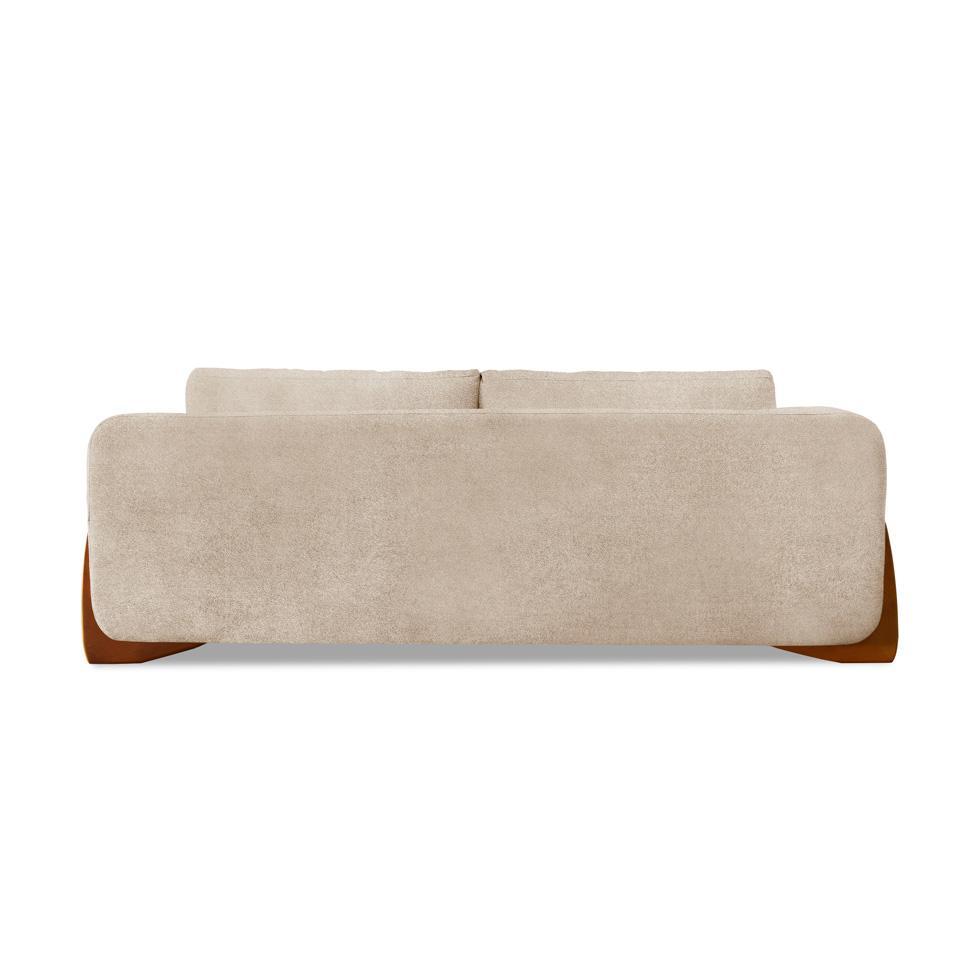 Sofá 3 Lugares Yves Bouclé Bege 220 cm - 4