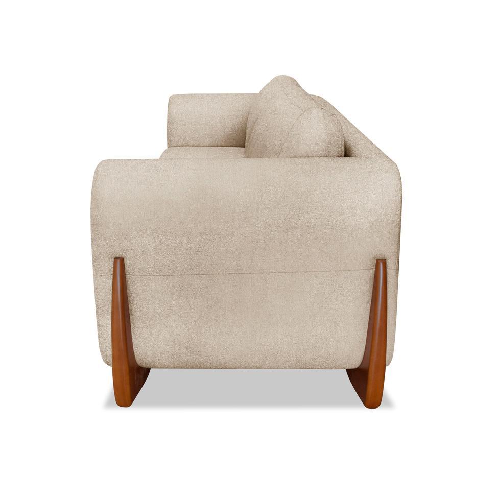 Sofá 3 Lugares Yves Bouclé Bege 200 cm - 6