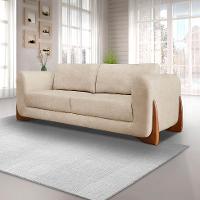 Sofá 3 Lugares Yves Bouclé Bege 200 cm - 2