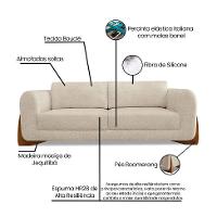 Sofá 3 Lugares Yves Bouclé Bege 200 cm - 9