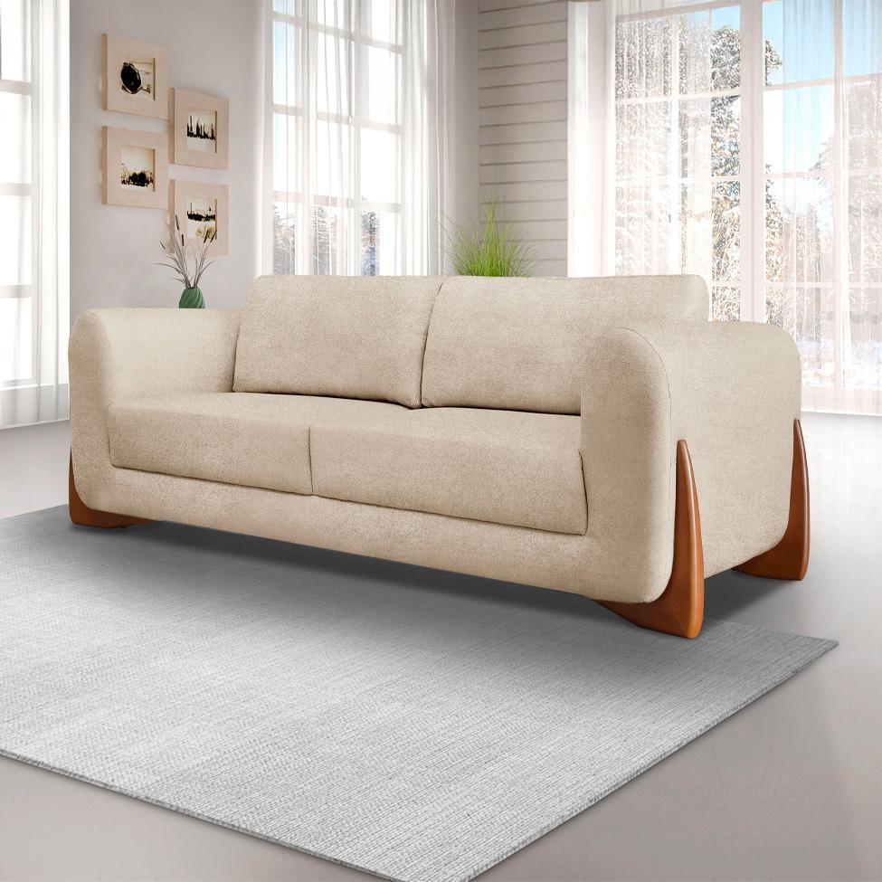 Sofá 3 Lugares Yves Bouclé Bege 180 cm - 2
