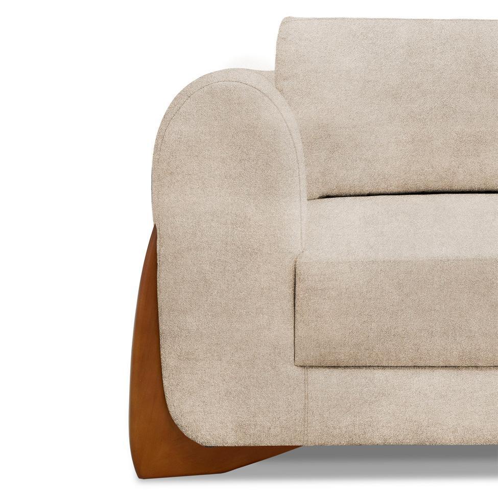 Sofá 3 Lugares Yves Bouclé Bege 180 cm - 5