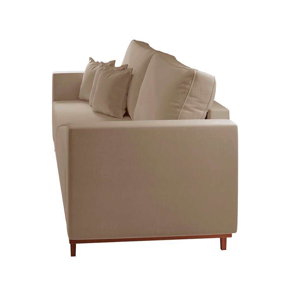 Sofá 3 Lugares Riviera Veludo Marrom 230 cm - 6