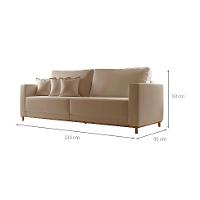 Sofá 3 Lugares Riviera Veludo Marrom 230 cm - 3