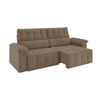 Sofá 3 Lugares Retrátil e Reclinável Santorini Veludo Capuccino 220 cm - 1