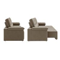 Sofá 3 Lugares Retrátil e Reclinável Santorini Veludo Capuccino 220 cm - 4