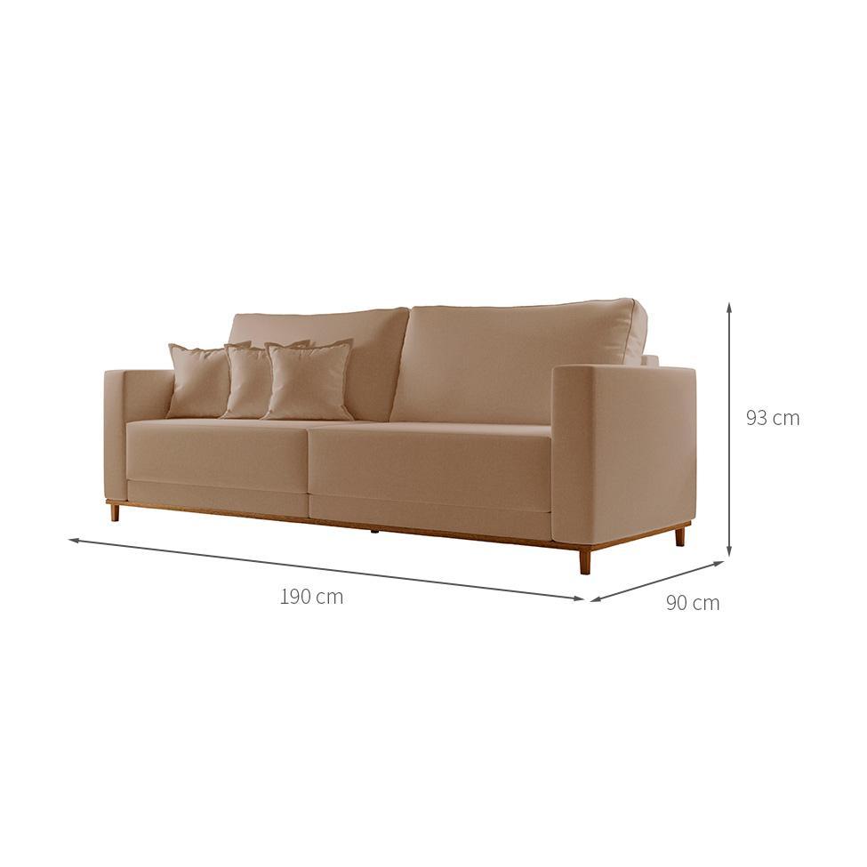 Sofá 3 Lugares Riviera Linho Bege 190 cm - 3