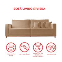 Sofá 3 Lugares Riviera Linho Bege 190 cm - 8