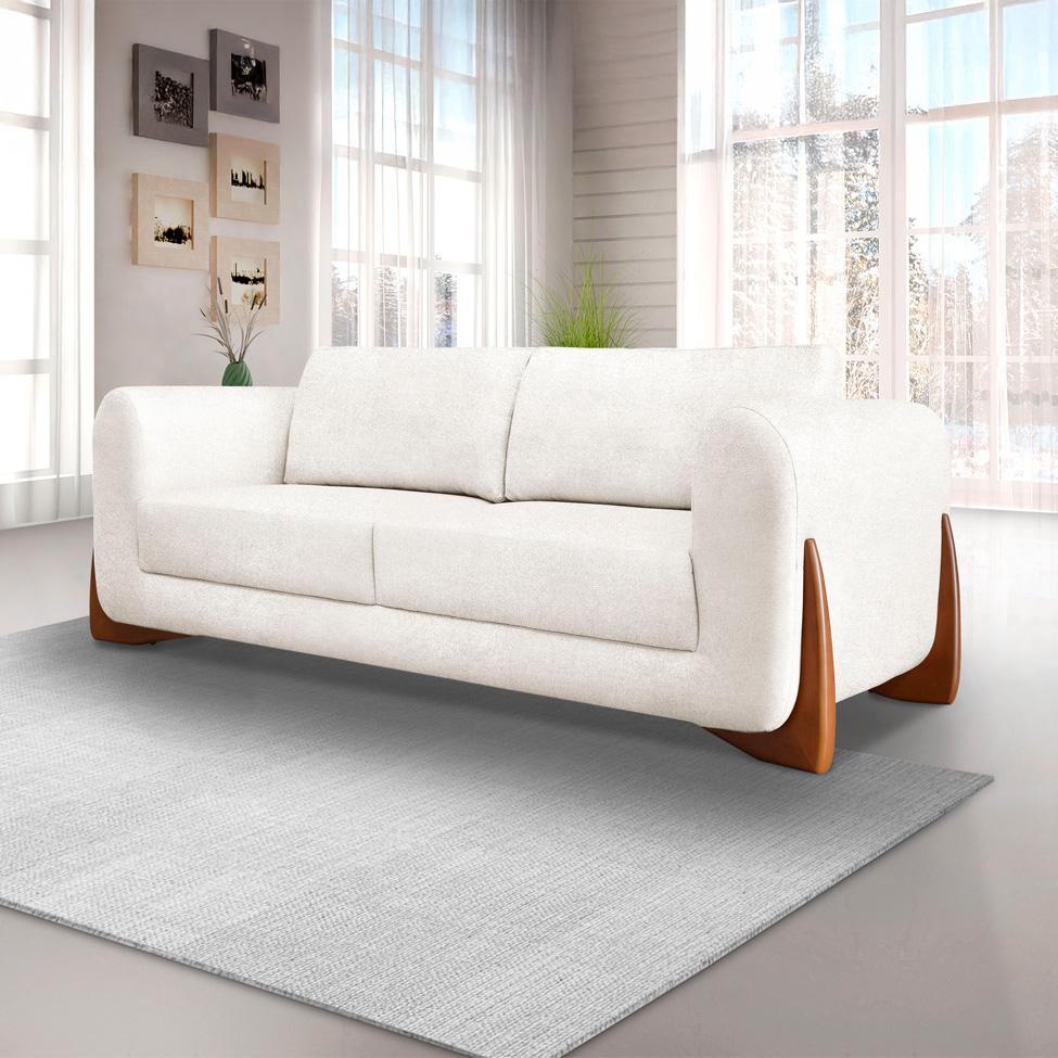 Sofá 4 Lugares Yves Bouclé Off White 250 cm - 2