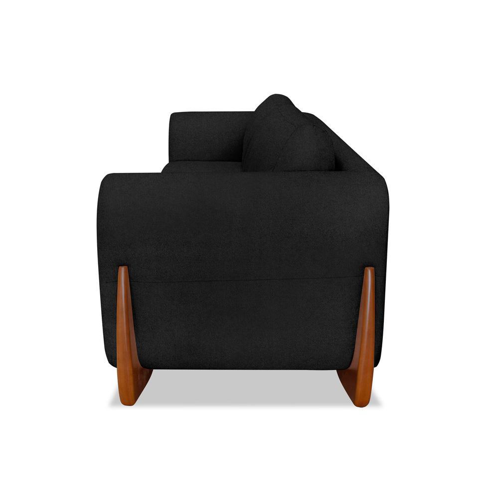 Sofá 4 Lugares Yves Bouclé Preto 250 cm - 6