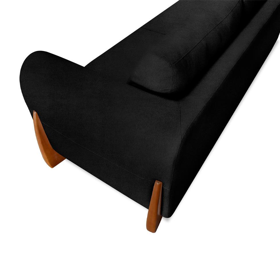 Sofá 4 Lugares Yves Bouclé Preto 250 cm - 7