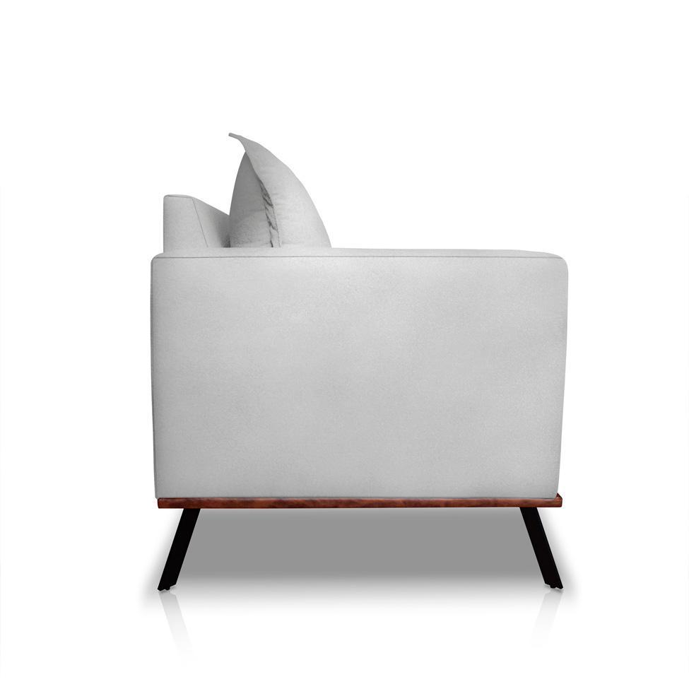 Sofá 3 Lugares Zeus Veludo Prata 180 cm - 7