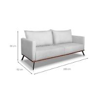 Sofá 3 Lugares Zeus Veludo Prata 180 cm - 3